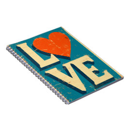 LOVE op de jaren '60 geïnspireerde graphics Notitieboek