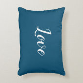 "Love" op Pretty Blue & White Accent Kussen (Voorkant(Verticaal))