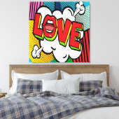 LOVE Opgespannen Canvas Print (Insitu (Slaapkamer))