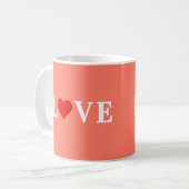 LOVE Oranje-Romantisch Elegant Koffiemok (Voorkant links)