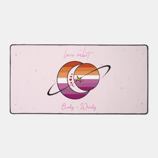 Love Orbit Universum Zon & Maan Zonsondergang Lesb Bureaumat (Voorkant)