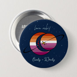 Love Orbit Universum Zon & Maan Zonsondergang Lesb Ronde Button 7,6 Cm