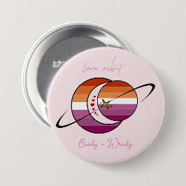 Love Orbit Universum Zon & Maan Zonsondergang Lesb Ronde Button 7,6 Cm