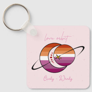 Love Orbit Universum Zon & Maan Zonsondergang Lesb Sleutelhanger
