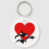 Love Orca Killer Whales Cool Marine Willife Sleutelhanger (Voorkant)