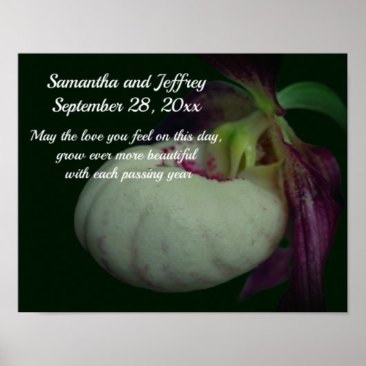 Love Orchid Flower Personalized Wedding  Poster (Voorkant)