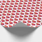 Love origami 3d red harten cadeaupapier (Hoek)
