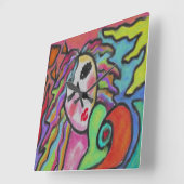Love Original Abstract Art Square Wall Clock Vierkante Klok (Hoek)