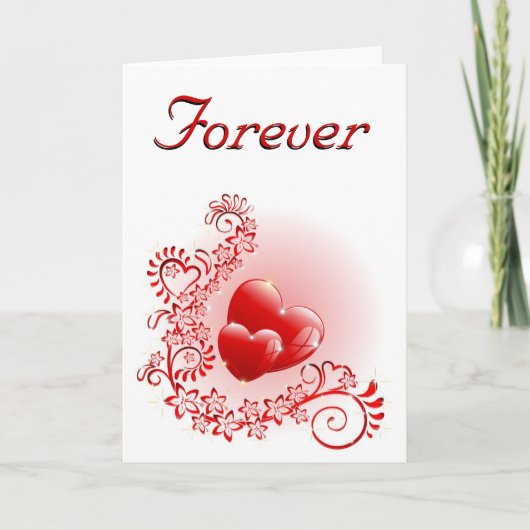 Love Ornamental Hearts Feestdagen Kaart (Voorkant)