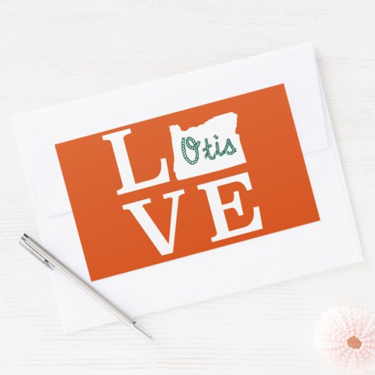 LOVE Otis Rope White Rechthoekige Sticker (Envelop)