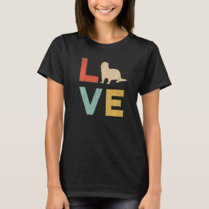 Love Otter Vintage Knaagdier Dames Rivierotter T-shirt