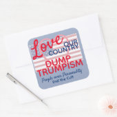 Love Our Country dump Trump Cult Vierkante Sticker (Envelop)