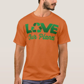 Love Our Planet Reuse Recyclen groen T-shirt
