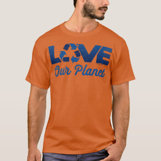 Love Our Planet Reuse Recyclen in Navy Blue T-shirt