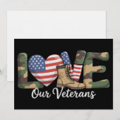 Love Our Veterans Day Proud Military American Flag Kaart (Voorkant / Achterkant)