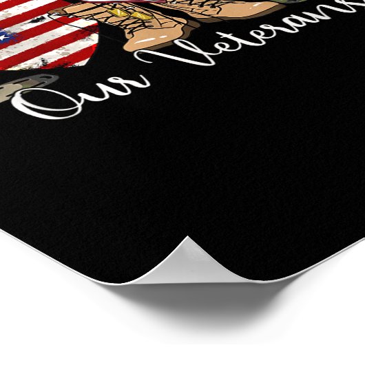 Love Our Veterans Day Trotse Amerikaanse militaire Poster (Hoek)