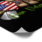 Love Our Veterans Day Trotse militaire Amerikaanse Poster (Hoek)