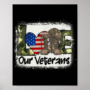 Love Our Veterans US Military Veteran Day Mannen v Poster