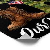 Love Our Veterans Usa Flag Heart Patriotic Army Mi Poster (Hoek)
