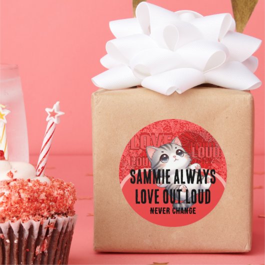 Love Out Loud - Nog meer harten - Ronde Sticker (Feest)