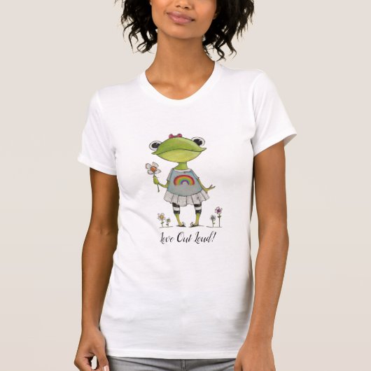 Love Out Loud - Rainbow Pride Frog T-shirt (Voorkant)