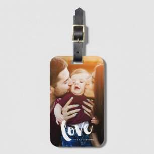 "Love" Overlay Custom Photo Bagagelabel