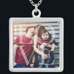 Love Overlay Photo Zilver Vergulden Ketting<br><div class="desc">Elegant en eenvoudig gepersonaliseerd fotoontwerp,  perfect voor moederdag,  als bruiloft of verjaardagscadeau,  afstuderen cadeau,  enz.</div>