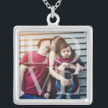 Love Overlay Photo Zilver Vergulden Ketting<br><div class="desc">Elegant en eenvoudig gepersonaliseerd fotoontwerp,  perfect voor moederdag,  als bruiloft of verjaardagscadeau,  afstuderen cadeau,  enz.</div>