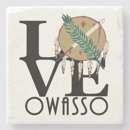 LOVE Owasso OK Stenen Onderzetter (Voorkant)