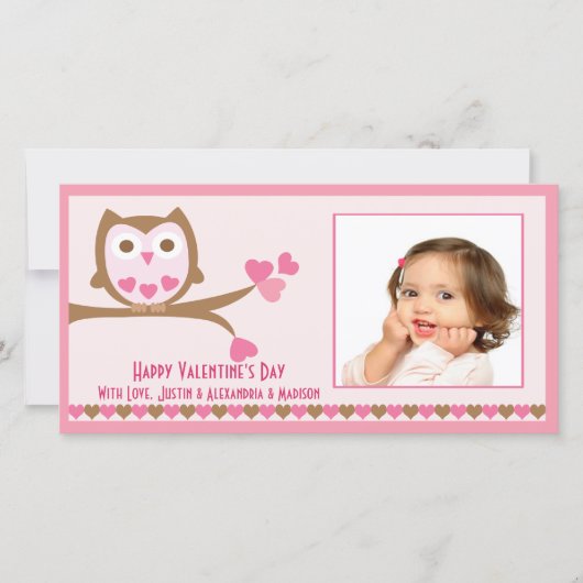 Love Owl Valentijnsdag Feestdagenkaart (Voorkant)