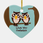 Love Owls Kerstfeestay Ornament (Voorkant)