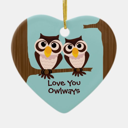 Love Owls Kerstfeestay Ornament (Voorkant)