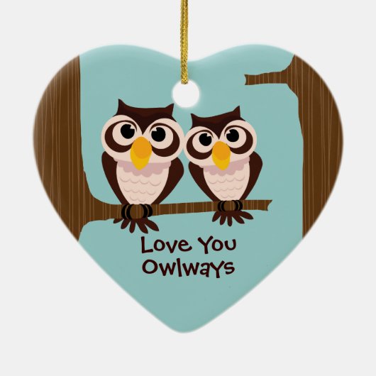 Love Owls Kerstfeestay Ornament (Achterkant)