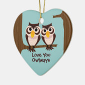 Love Owls Kerstfeestay Ornament (Links)