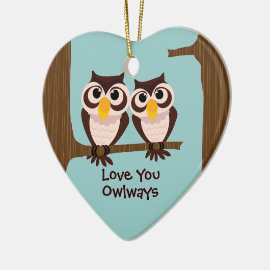 Love Owls Kerstfeestay Ornament (Links)