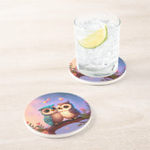 Love Owls Sandstone Onderzetter (Zijkant)