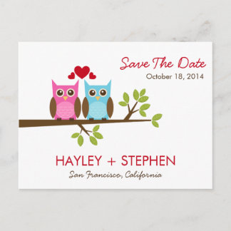 Love Owls Save The Date Kaart