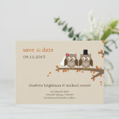 Love Owls Save The Date - Oranje (Staand voorkant)