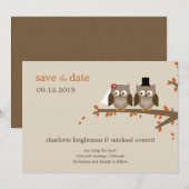 Love Owls Save The Date - Oranje (Voorkant / Achterkant)