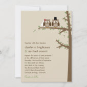 Love Owls Wedding Invitation Kaart (Voorkant)