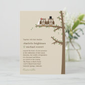 Love Owls Wedding Invitation Kaart (Staand voorkant)