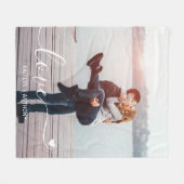 LOVE paar foto handgeschreven op maat Fleece Deken (Voorkant (Horizontaal))