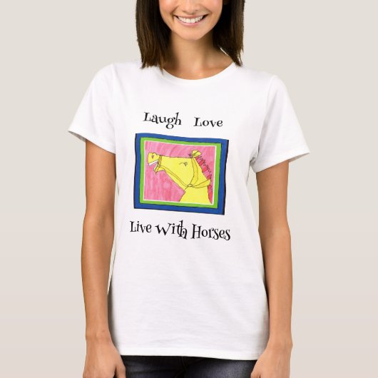 Love paarden t-shirt met een schattig design. (Voorkant)