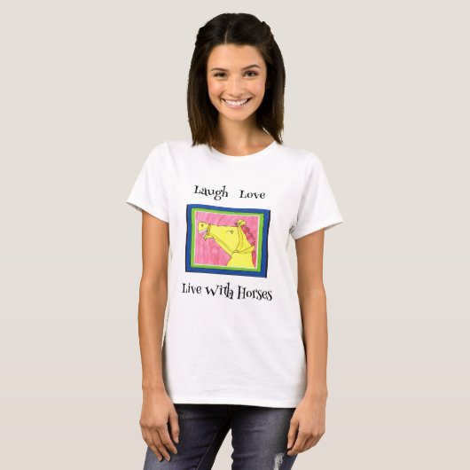 Love paarden t-shirt met een schattig design. (Voorkant volledig)