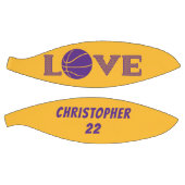 LOVE Paars en Geel, gepersonaliseerd Basketbal (Panelen)