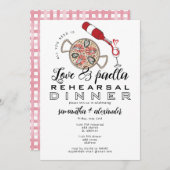 Love & Paella Wedding Repetitie Dinner Party Kaart (Voorkant / Achterkant)