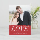 Love Painted Modern Photo Valentijnsdag Card Feestdagenkaart (Staand voorkant)