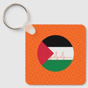 Love Palestine Heart Pulse فلسطي ن Vrij Palestin Sleutelhanger