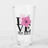 LOVE Palm Beach Roze Glas (Achterkant)
