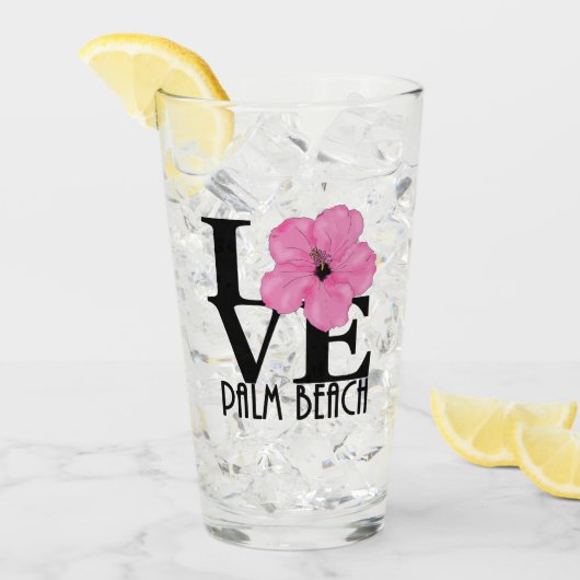LOVE Palm Beach Roze Glas (Voorkant ijs)